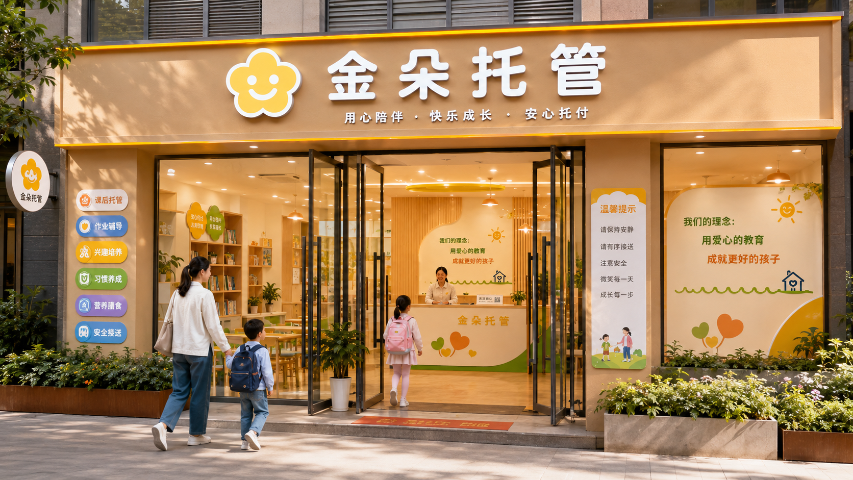 温州状元金朵托管中心门头形象